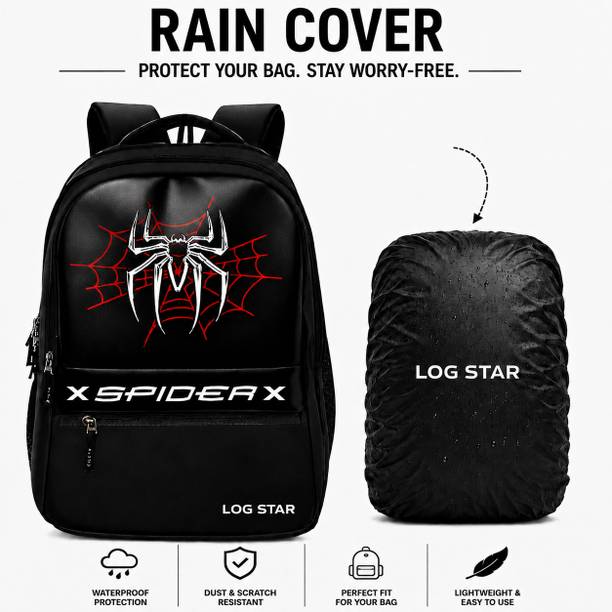 Log-Star 35L spider print bag for girls and boys 35 L Laptop Backpack