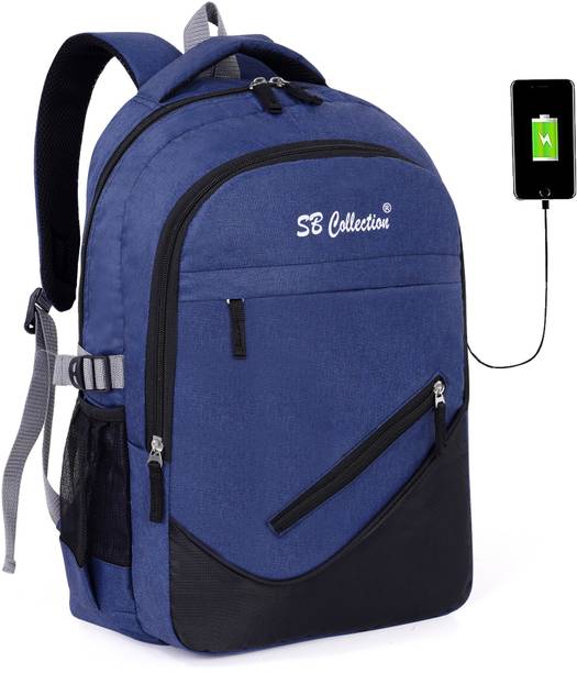 SBCOLLECTION Premium Bags With USB Attached Feature Daily Commute of School College Office 34 L Laptop Backpack