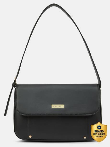 Clover Baguette Large Black Handbag for Women Shoulder Bag with Adjustable Strap Shoulder Bag