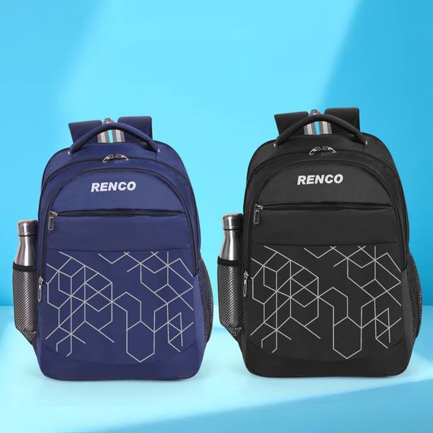 Renco "Stylish Combo 2Set Backpack for Boys & Girls School & Laptop Bag, Trendy Bags" Waterproof School Bag