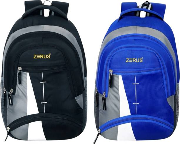 ZERUS Stylish Combo Backpack for Boys Girls College Office with Laptop Sleeve & Waterproof School Bag