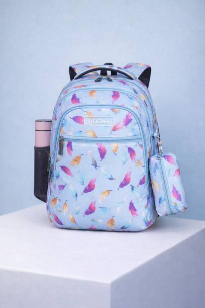 Richer School Backpack for Girls Three Compartments, Side Pockets and Light Weight with Waterproof School Bag