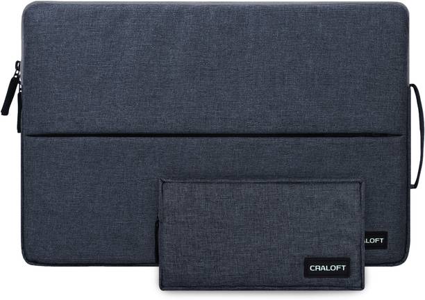 CRALOFT 14 Inch Laptop Sleeve / Slip Case Cover Bag With Charger Pouch (L25_Grey) Laptop Sleeve/Cover