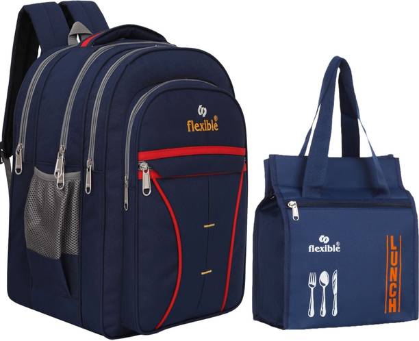 Flexible 60L School,College,Travel MultiCompartment bag with 10L Lunch Bag for Boys&Girls Waterproof School Bag