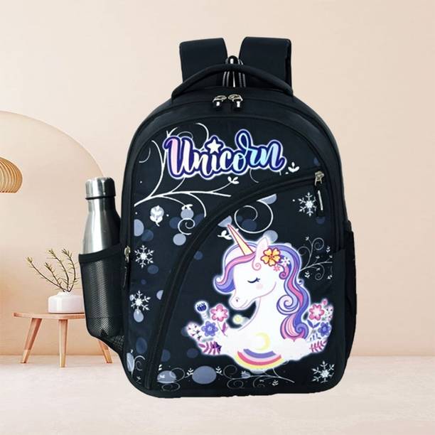 ZERUS Cute Unicorn Design Backpack for Girls Ideal for Class 1 to 5 School Use Waterproof School Bag