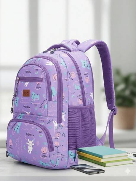 Conceptsall Cute Purple School bag for Girls Class4-12, Age 7-17 Years Waterproof Backpack