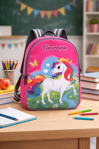 T GOAF Unicorn Magic Kids School Backpack for Nursery, LKG &UKG (Age: 3–7) Lightweight Waterproof Backpack