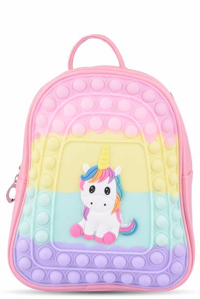 SAEKOS Unicorn Pop it Bagpack stylish Unicorn print bag cum pop it toy Waterproof Backpack