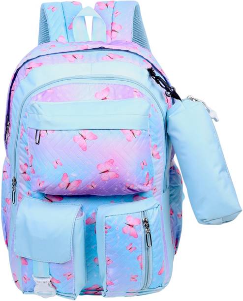 Baby Girl Floral Print Lightweight Girls Bag Stylish Latest Backpack Waterproof School Bag Waterproof Multipurpose Bag