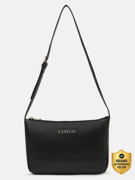 Jena Baguette Medium Black Handbag for Women Shoulder Bag with Adjustable Strap Shoulder Bag