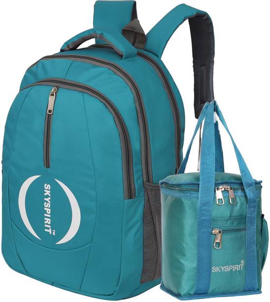 SkySprit Large 35L Backpack for College, Office,School , Etc &Lunch Bag combo pack of 2 Waterproof School Bag