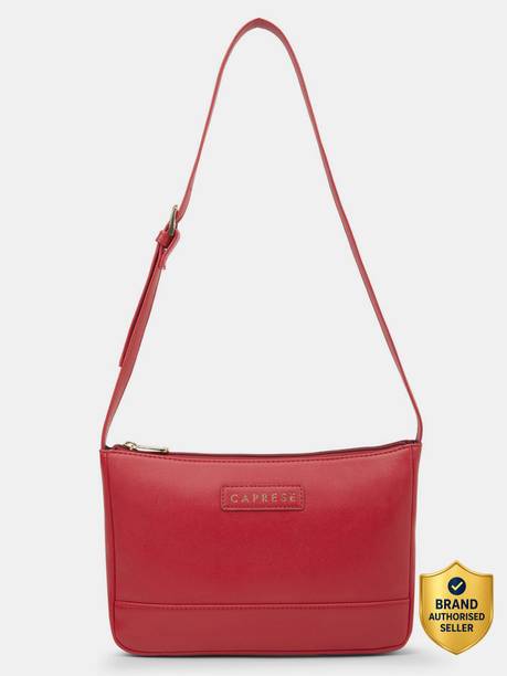 Jena Baguette Medium Red Handbag for Women Shoulder Bag with Adjustable Strap Shoulder Bag