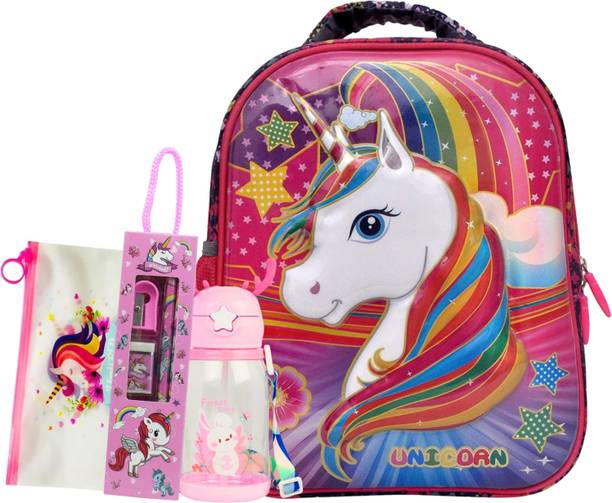 Urban Festivities Unicorn Stationery Combo School Bag for Set For girls Waterproof School Bag