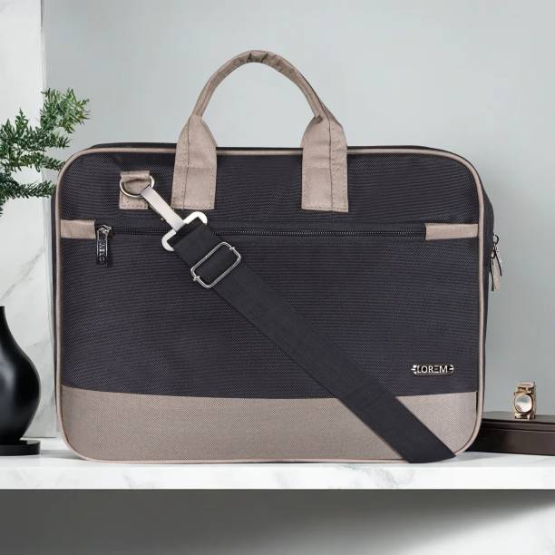 MAHAVI Black Color PVC Coated Fabric 10L Office Laptop Bag For Men & Women BG83 Messenger Bag