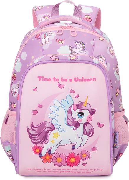 Jollyora Unicorn Time Kids School Bag 14 Inch Lightweight Travel Backpack for Girls Boys School Bag
