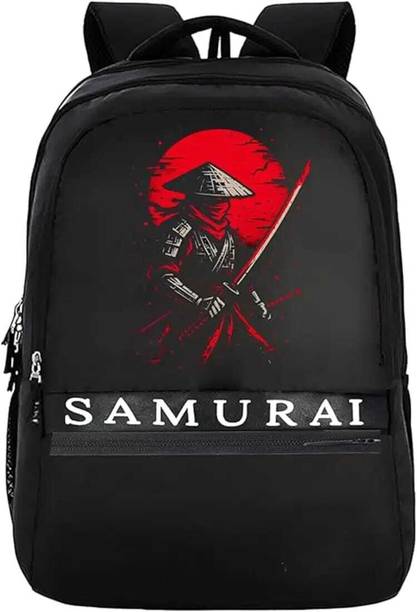 Samurai Waterproof Backpack Black Laptop Travel College School Backpack Waterproof Backpack