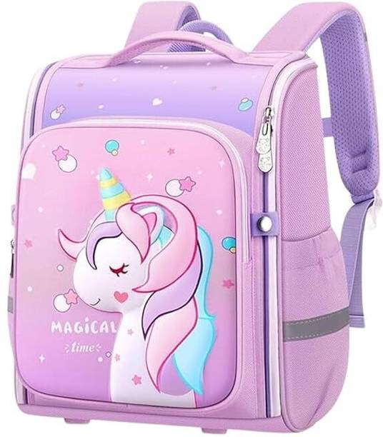 Mallexo Unicorn School Bag for Girls Baby Backpack Soft Shoulder Cute Printed Bags Waterproof School Bag