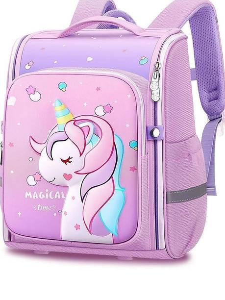 TONY STARK Unicorn 3D Embosed Design Water-Resistant Backpack For 5-12 Yrs School Kids School Bag