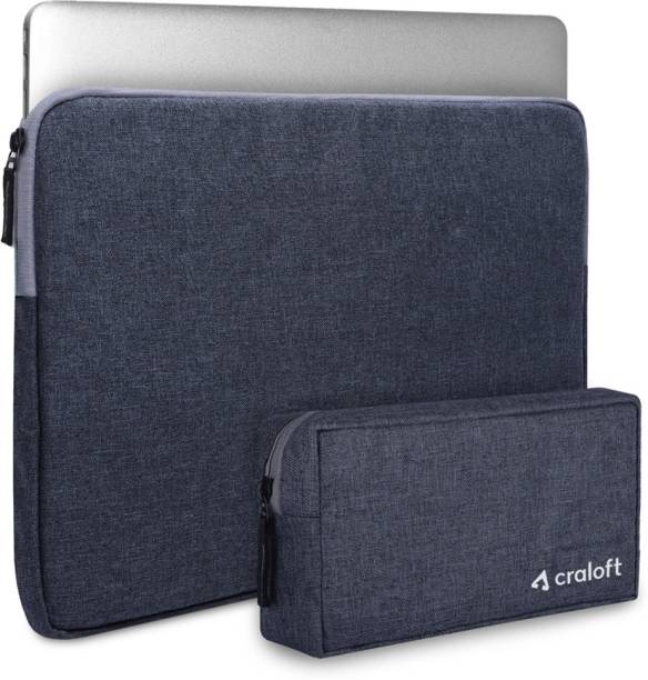 CRALOFT 14 Inch Laptop Sleeve / Slip Case Cover Bag With Charger Pouch (L26_Grey) Laptop Sleeve/Cover