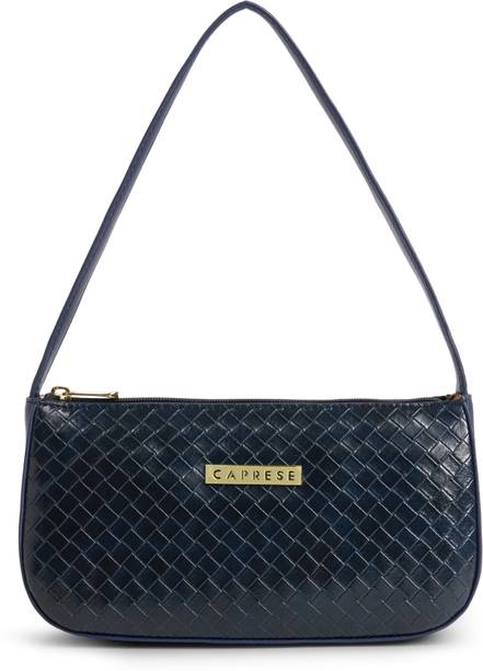 Fergi Baguette Medium Navy Handbag for Women Shoulder Bag with Adjustable Strap Shoulder Bag