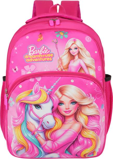 Tropsy Kids Barbie Cartoon School Bag For Girls 4-7 Years 22 L Backpack
