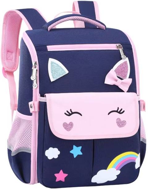 Tlismi Cute Bowknot, Fancy Unicorn Cartoon Printed Style School Bag with Large Capacity Waterproof Backpack