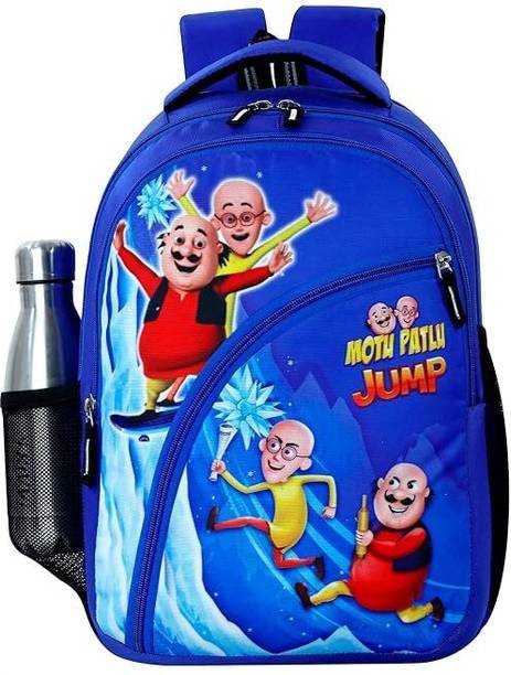 NAVELA Motu Patlu Jump Kids School Backpack Cartoon Character Bags Waterproof School Bag