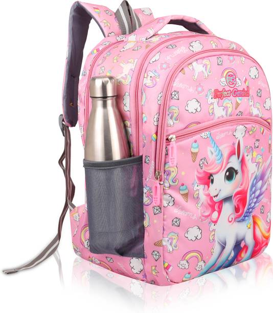 PERFECT GENIUS Kids Unicorn School Bag Backpack for Girls (3-9 Years) | Trendy & Spacious Waterproof School Bag