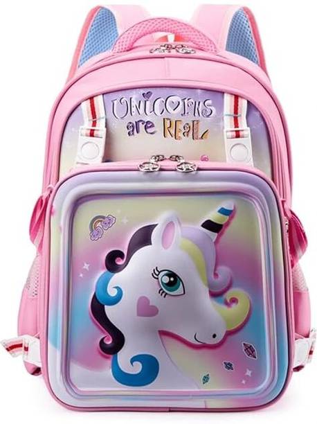 TREXEE 2 in 1 Unicorn Backpack Messenger Bag 16'' Cartoon School Backpack for Girls Waterproof School Bag