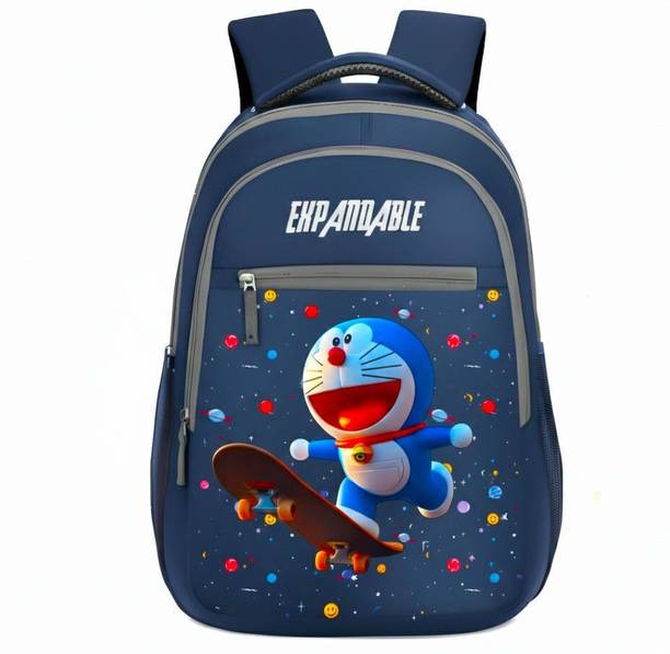 Expandable Skateboard Doraemon Printed school bag for Boys & Girls | waterproof school bag Waterproof Backpack