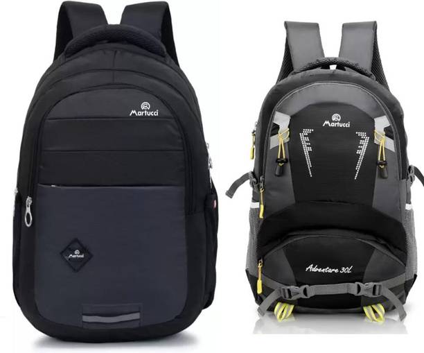 Martucci Combo 2 Pcs School Bags for Boys and Girls(Secondary 6th Std Plus) Waterproof School Bag