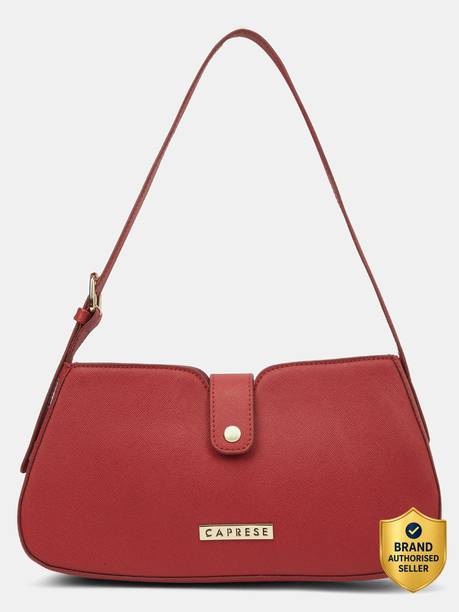Sally Baguette Medium Red Handbag for Women Shoulder Bag with Adjustable Strap Shoulder Bag