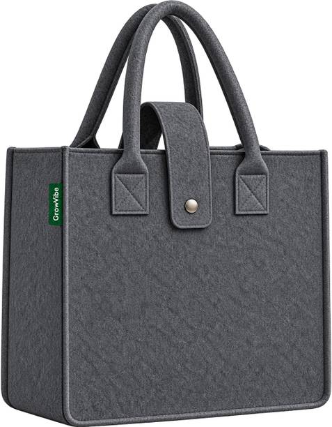 Growvibe Black Tote Felt Tote Bag for Women | Stylish Handbag | Ladies Purse | Shoulder Bag | Office