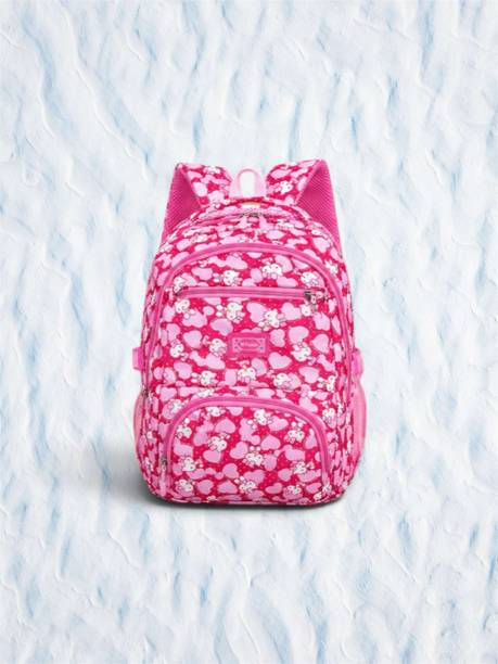 RKMART Kitty Love Heart Printed School Backpack For Girls Waterproof Multipurpose Bag