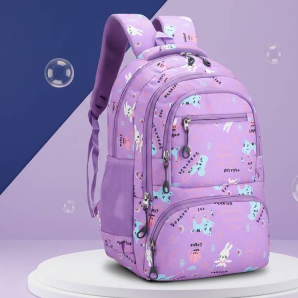 RNS Ergonomic Cute Printed School Bag for Girls Multi-Pocket Lightweight Backpack Waterproof Backpack