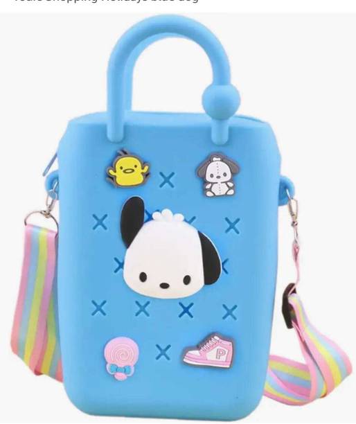 ayabestore Blue Sling Bag Pom Pom Silicone Sling Bag