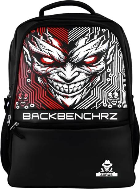 ZERUS Stylish Hacker Print Black Backpack for Boys School College Travel Bag Waterproof Backpack