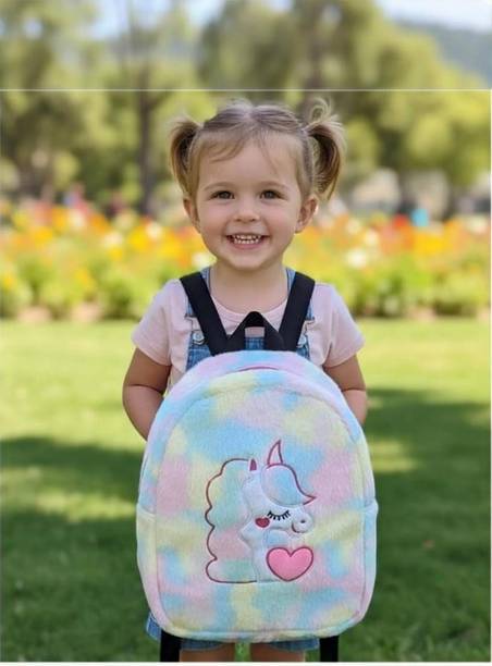 TW WORK Unicorn Premium Plush Bag for 2 to 6 years kids 10L School Bag