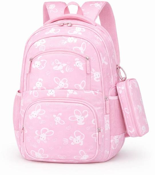 Renco Stylish School Backpack for Women with Pencil Pouch Lightweight Daily Use Waterproof Backpack