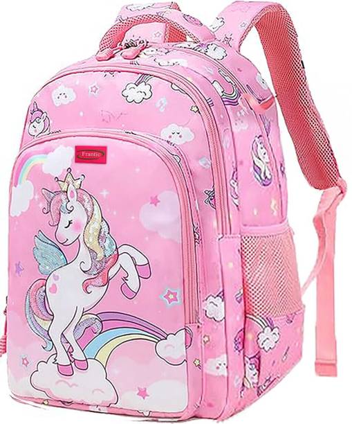 Frantic Polyester Stylish Printed Kids School Bag Waterproof Backpack