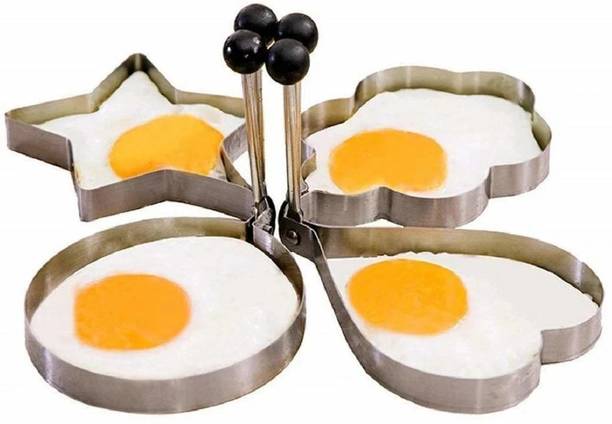 Flywind 4Pcs Stainless Steel Cooking Kitchen Fried Lovely Heart Shape Egg Shaper Ring Cookie Cutter