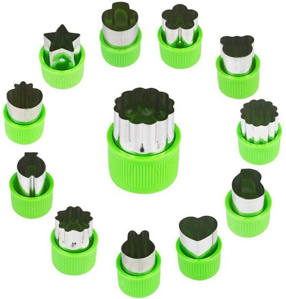 Readycart Cookie Cutters Stainless Steel 12 PCS Set Vegetable Fruit Cutters Shapes Set Cookie Cutter