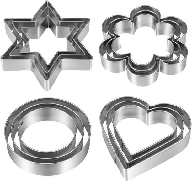 Dees Bake Tools Stainless Steel Cookie Cutter Set Star Heart Flower Round Shapes Cookie Cutter