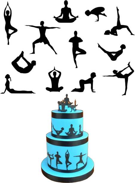 CAKE DECOR 12Pcs/Set Yoga Figures Silhouette Cookie Cutter Plastic Cookie Cutter