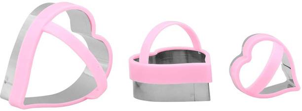 Bakeazy Plastic Handle Stainless Steel Scalloped Heart Shape Cake Cookie Cutter Cookie Cutter