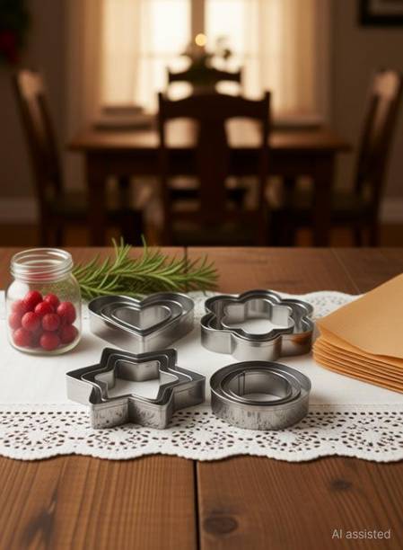 Trisha Cookie Cutters Shapes Baking Set: 12PCS Flower, Round, Heart, Star Shape Biscuit Baking Stainless Steel Metal Molds | Shape Cutters for Kitchen, Baking, Halloween & Christmas Small Size Cookie Cutters Cookie Cutter