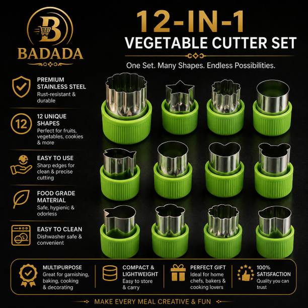 badada BADADA 12 Pcs Vegetable Shape Cutter Set Cookie Cutter