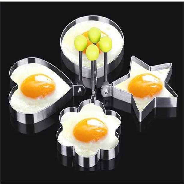 sluzoo Stainless Steel Fried Egg Mold Heart Pancake Mould Ring Cooking Fried Egg cutter Cookie Cutter