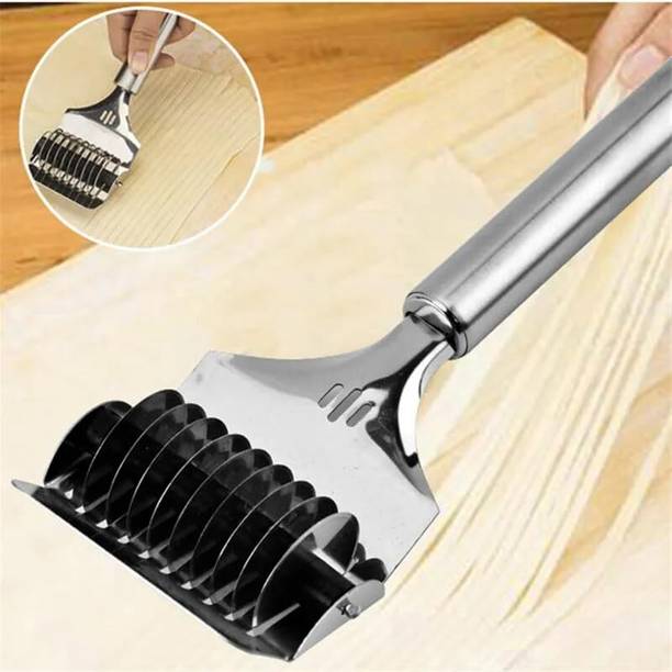 INDIWARRIOR Noodle Cutter Roller, Pasta Maker-High Grade SS Kitchen Cooking Tools Cookie Cutter