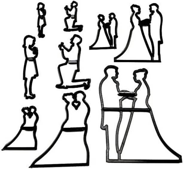EXCEL ENTERPRISES Fondant/Cookie Cutter Couples Plastic Couple for Engagement,Anniversary,Wedding Cookie Cutter